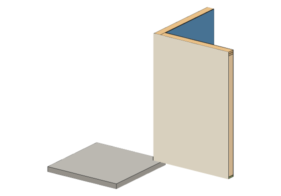 3D model of the Inside corner detail — the reentrant corner · one stud where a california corner takes three
