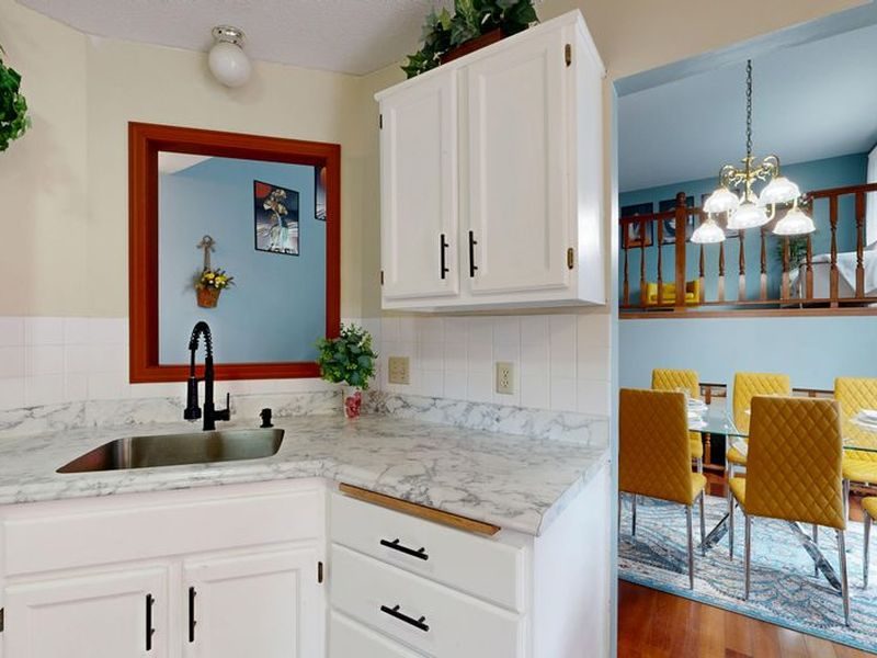Marble countertop and backsplash