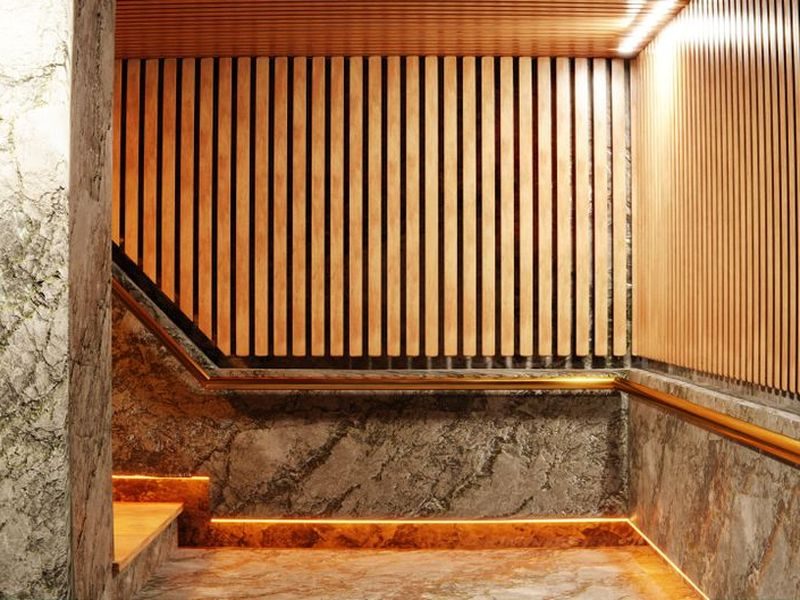 Backlit onyx feature wall