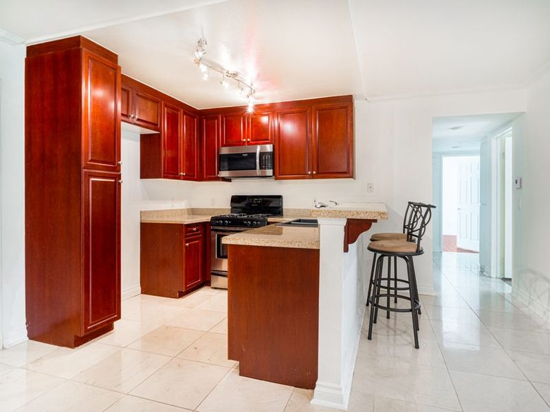 Cherry wood cabinetry
