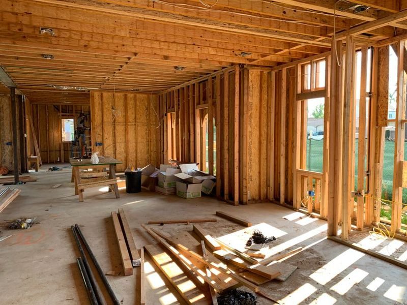 Spruce stud wall framing